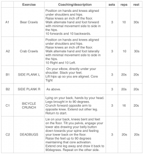 Ski fitness programme - week 1
